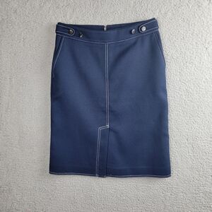 Ann Taylor Navy Pencil Skirt with Contrast Stitching